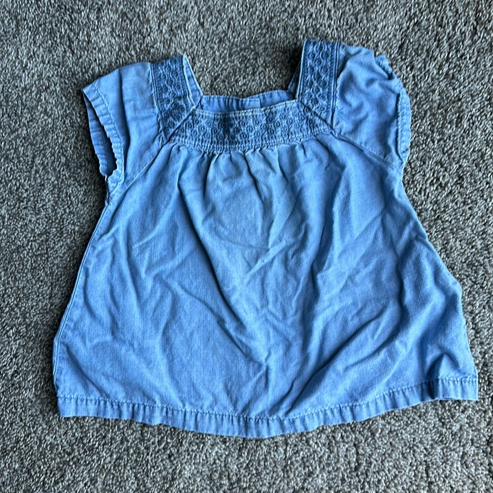 Carters Smocked Chambray Top